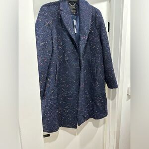 J. Crew Daphne Topcoat in Navy Speckle. Size 12. New with tags.